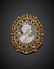 Agate cameo yellow gold and enamel brooch, g 52.51,