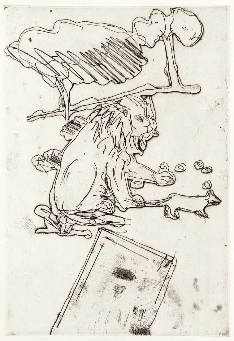 SCHIFANO, Mario (1934-1998) - ESOPO - Il leone e il (1 of 1)