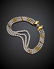 Three strand pearl necklace with yellow gold spacers