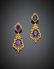 Oval amethyst yellow 9K and 18K gold pendant earclips,