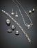 White gold lot comprising necklace, bracelet, two pairs