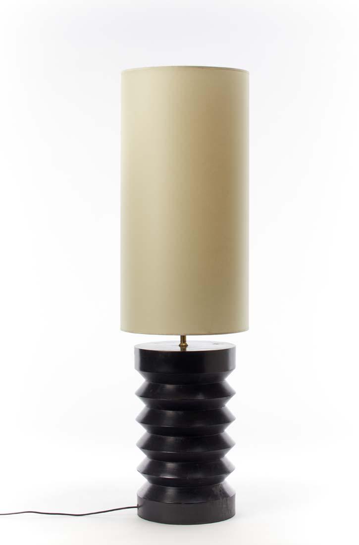 Lamp with ebonized and lacquered solid wood base and (1 of 1)