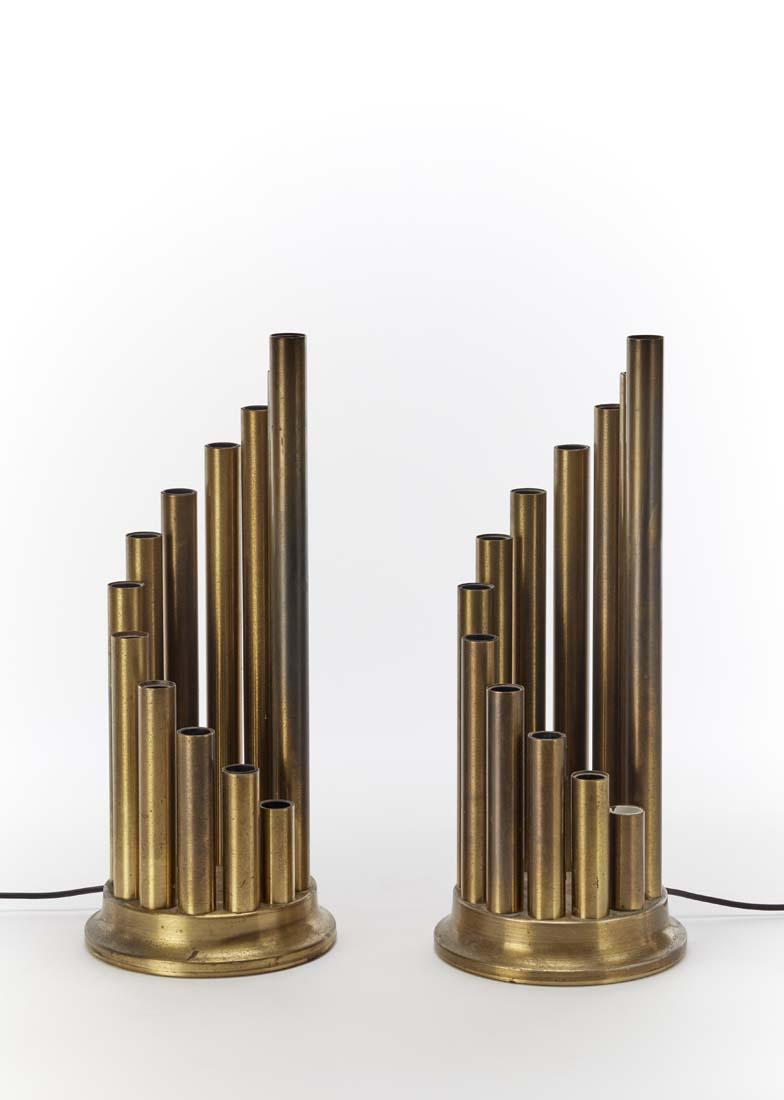 Pair of Reggiani style spiral table lamps in (1 of 1)