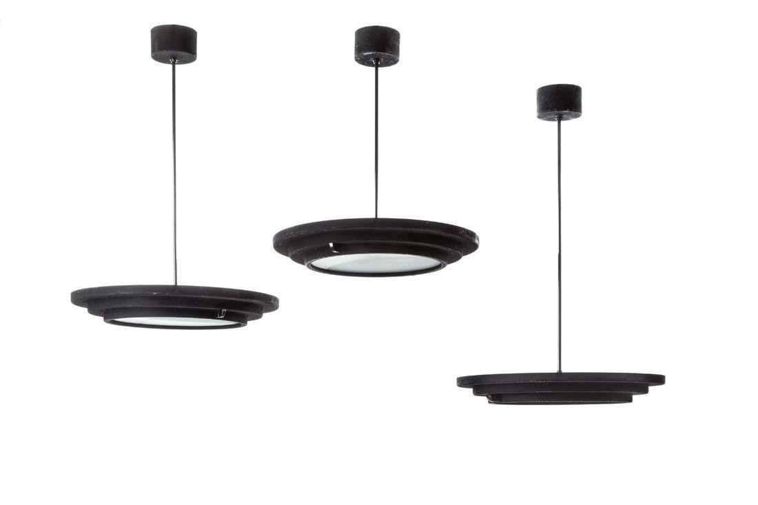 Lumi  Three two-light pendant lamps. Italy, 1970s. (1 of 1)