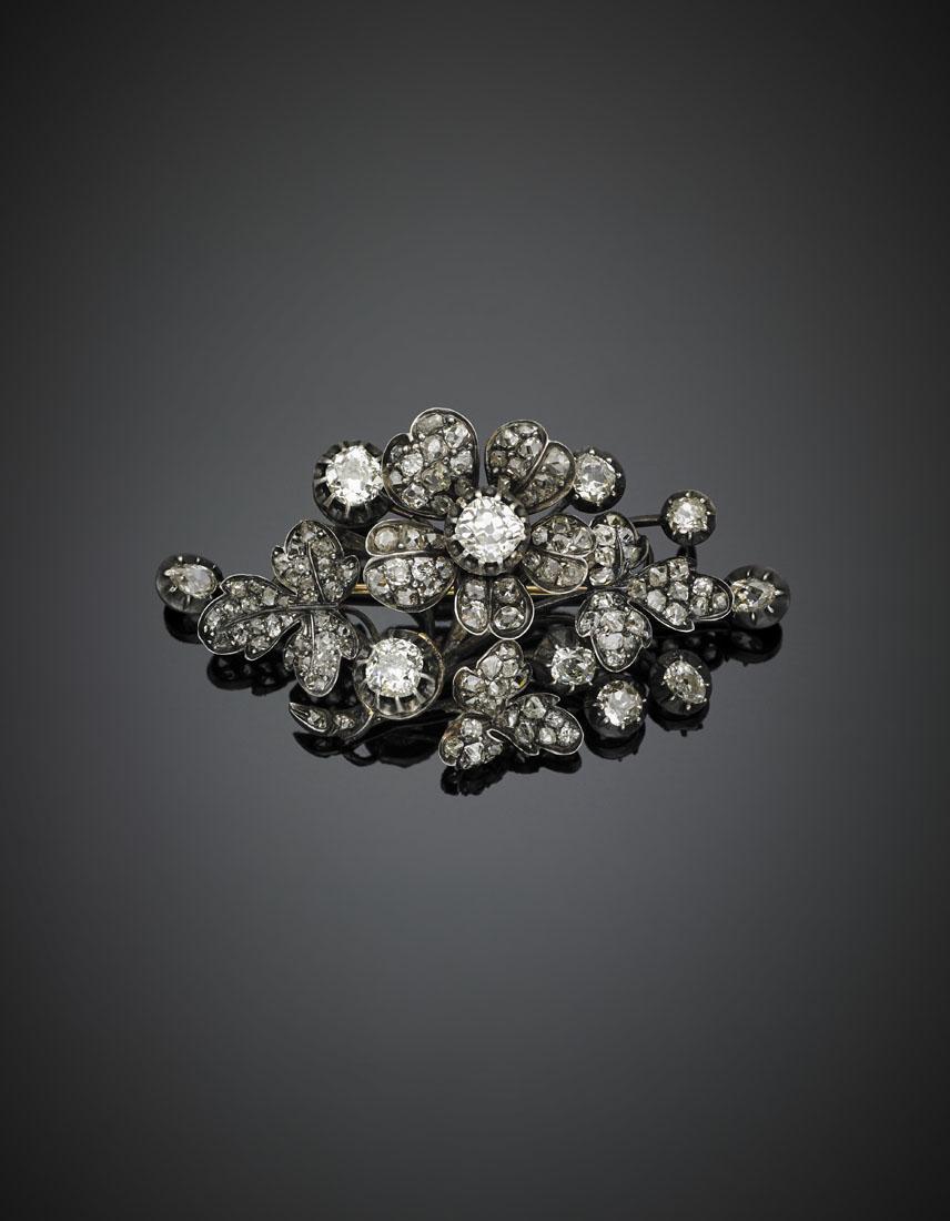 Silver and gold old mine diamond modifiable flower (1 of 2)