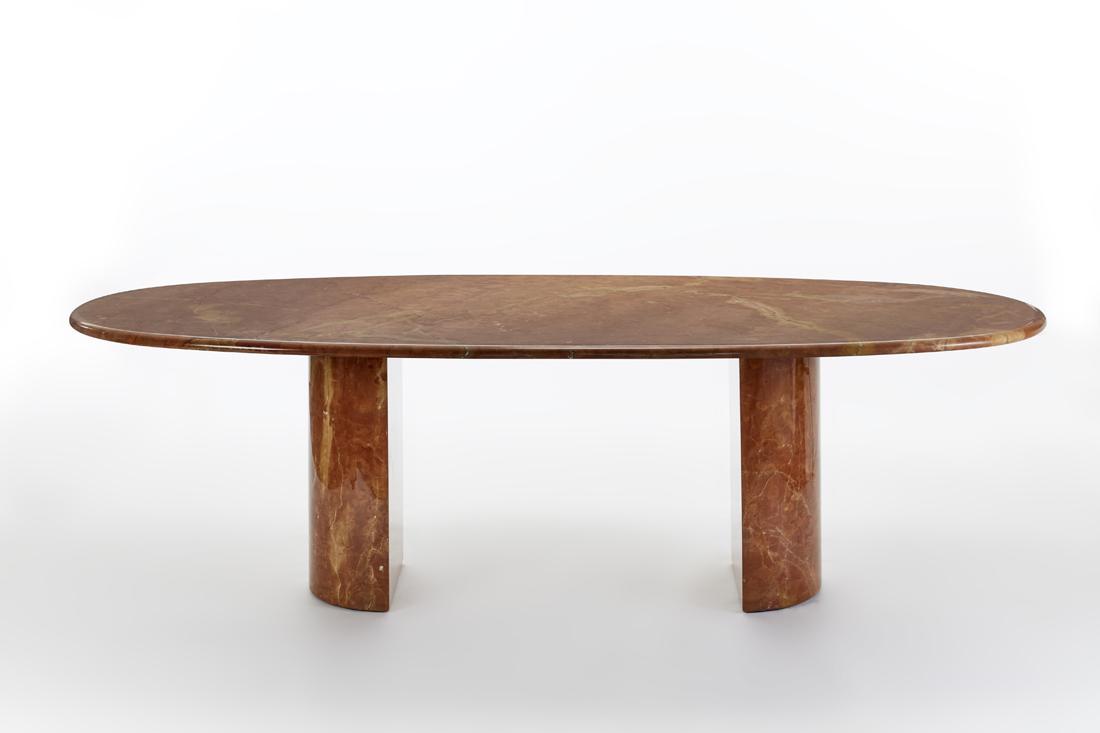 Giulio Cappellini (Milano 1954) Large table model: Giulio Cappellini (Milano 1954) Large table model "Dolmen". Produced by Cappellini, Carugo, 1970s. Veined red marble. (251x74x110 cm.) (slight defects and restoration) IT Grande tavolo modello "Dolmen