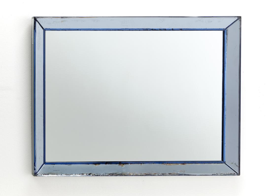 Wall mirror with light blue mirrored glass frame, (1 of 1)