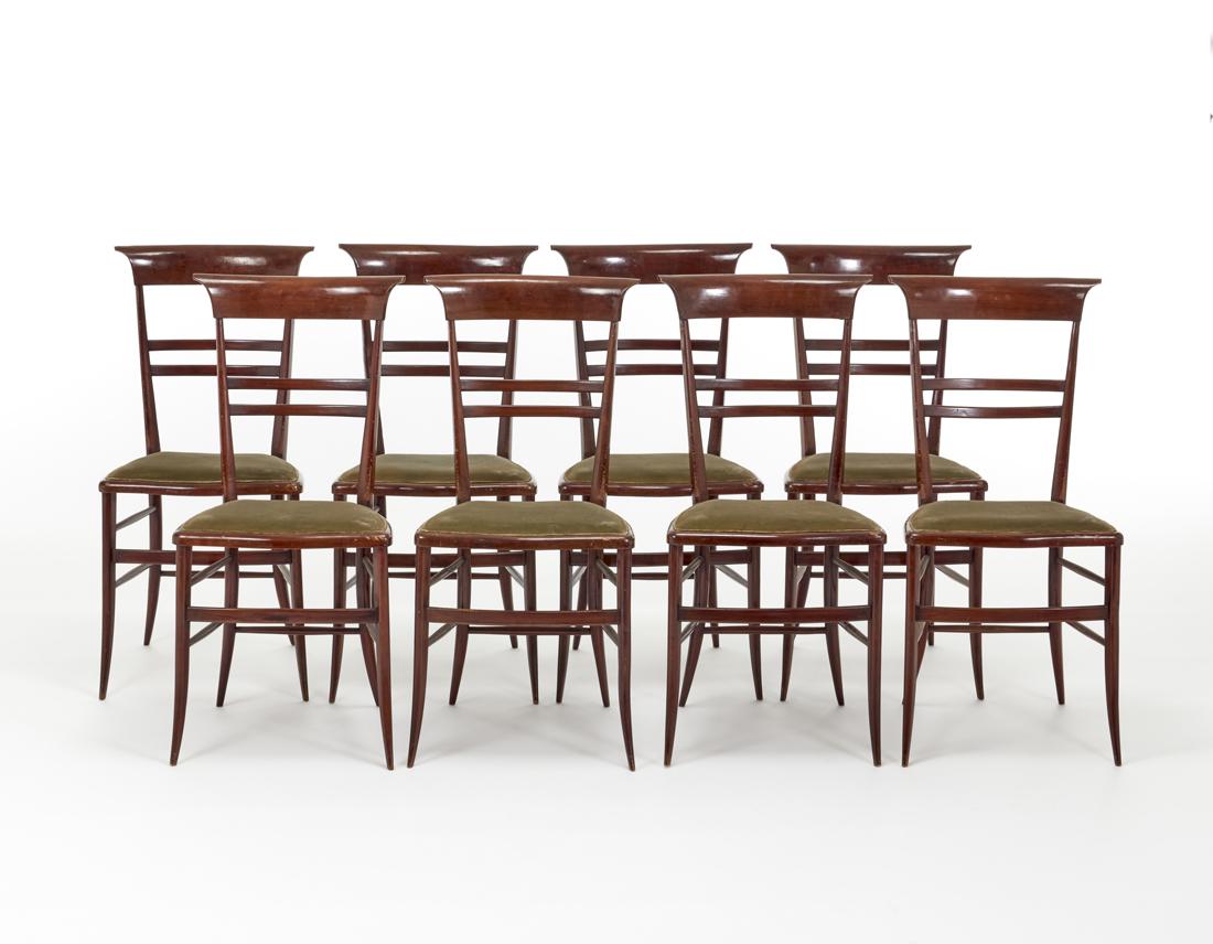 Lot consisting of eight "chiavarine" chairs with solid (1 of 1)