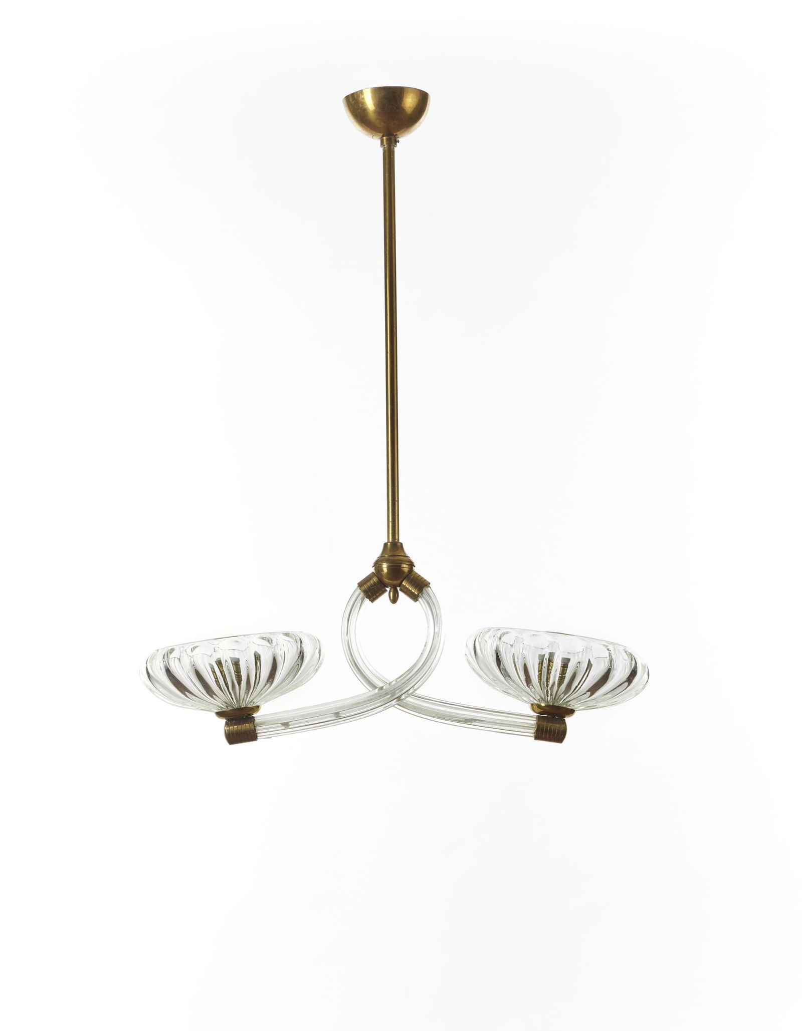 Barovier & Toso  Two-bowl pendant lamp. Murano, 1940s. (1 of 1)