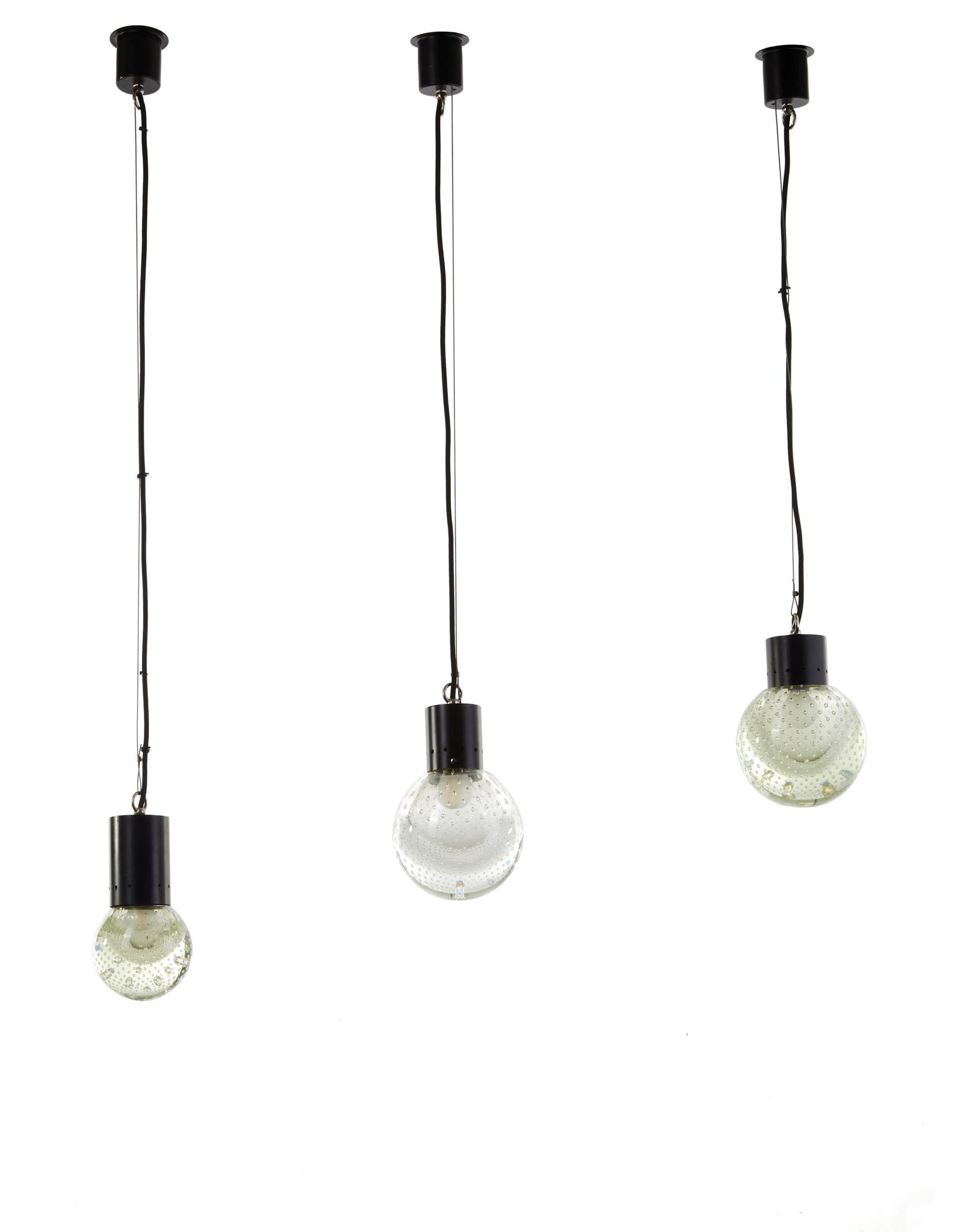 Three suspension lamps with diffuser in Murano crystal (1 of 1)