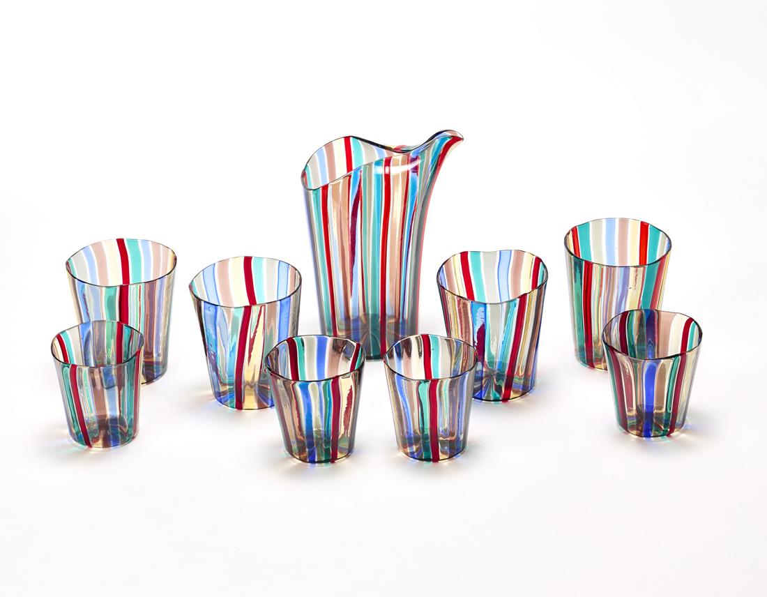 Gio Ponti (Milano 1891 - Milano 1979) Set of four consisting of a jug, four glasses for water and (1 of 1)
