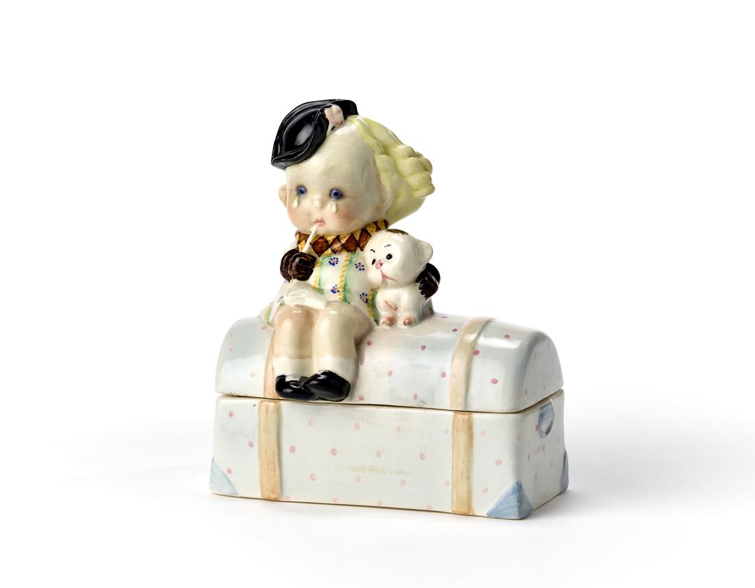 Sandro Vacchetti (CarrÃ¹ 1889 - Torino 1976) "Primo viaggio" Small container in polychrome (1 of 1)