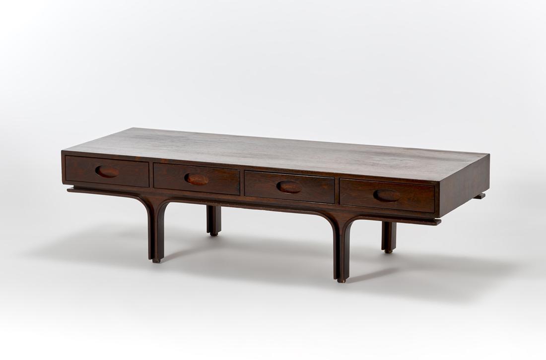 Gianfranco Frattini (Padova 1926 - Milano 2004) Low table with four under-top drawers. Produced by (1 of 1)