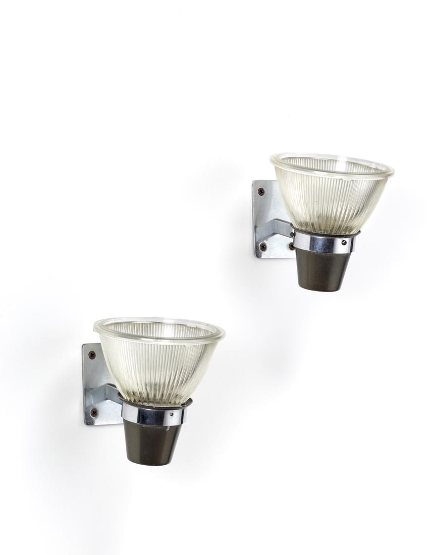 Ignazio Gardella e Corrado Corradi Dell'Acqua  Pair of wall lamps model "LP5 Coppa Vetro Aperta". (1 of 1)