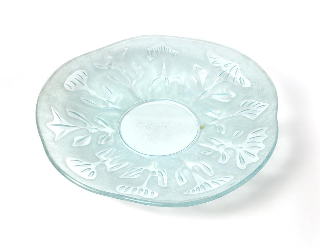 Erwin Walter Burger (1909 - 1982) Crystal plate with engraved decorations on the grinding wheel and (1 of 1)