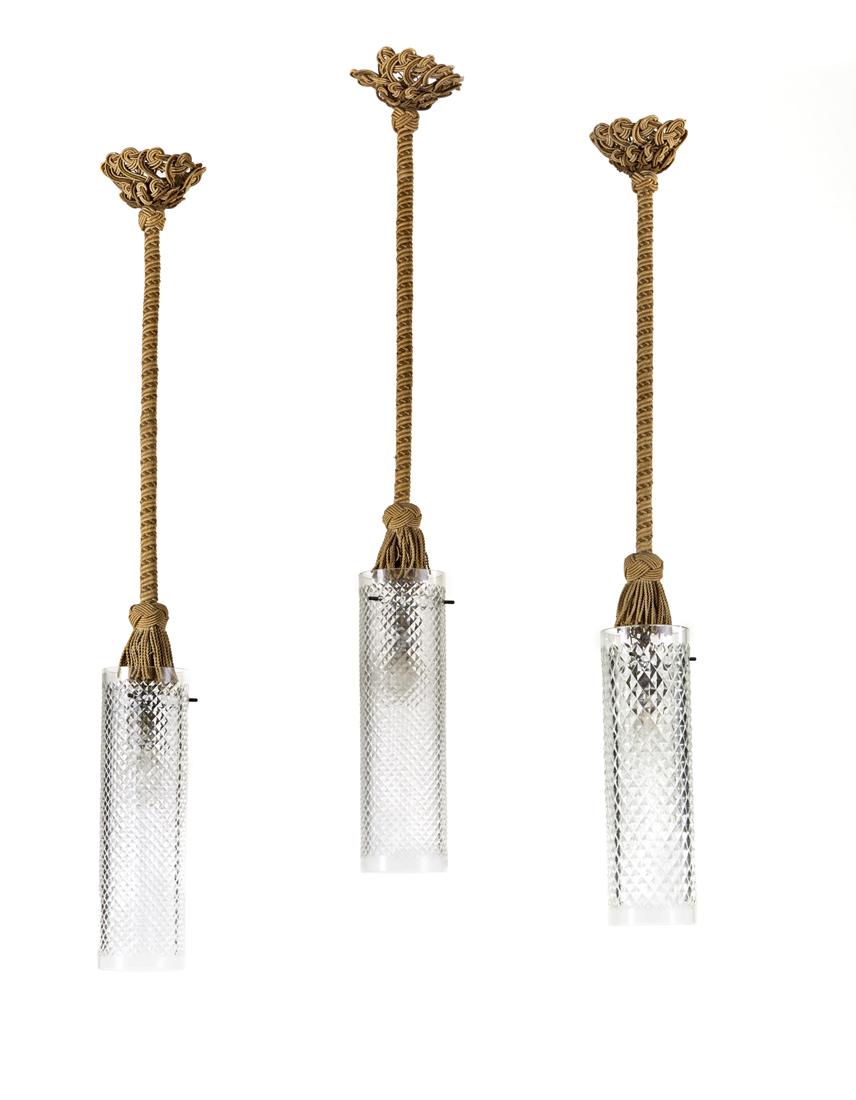 Gio Ponti (Milano 1891 - Milano 1979) (Attributed)  Three cylindrical suspension lamps originally (1 of 1)