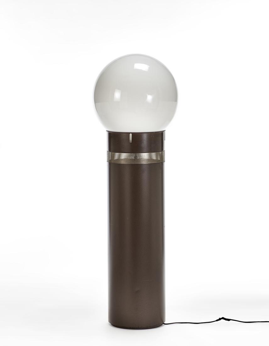 Gae Aulenti (Palazzolo Dello Stella 1927 - Milano 2012) Floor lamp model "Oracolo". Produced by: Gae Aulenti (Palazzolo Dello Stella 1927 - Milano 2012) Floor lamp model "Oracolo". Produced by Artemide, Milan, 1969. Tubular structure in painted metal and perforated steel, large globe lampshade in