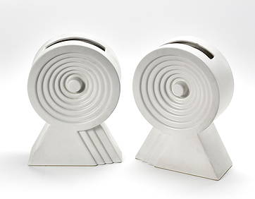 ETTORE SOTTSASS (INNSBRUCK 1917 - MILANO 2007) Pair of large vases model Y34 of the series "Yantra". (1 of 3)