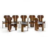 Afra Scarpa (1937-2011) e Tobia Scarpa (1935)  Eight chairs model "Africa" of the series "Artona".