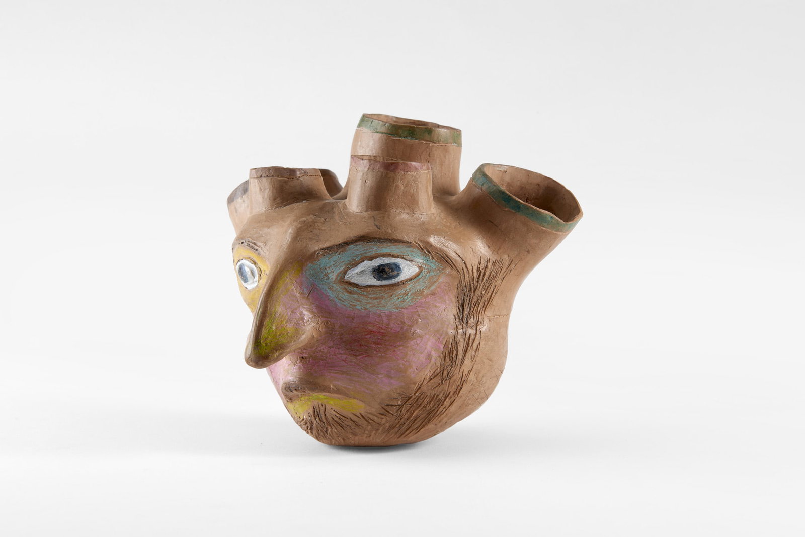 Massimo Scolari (Novi Ligure 1943) Caricature of Carlo Scarpa. Asol, 1971. Crete hand-modeled and: Massimo Scolari (Novi Ligure 1943) Caricature of Carlo Scarpa. Asol, 1971. Crete hand-modeled and colored. Signed with engraved monogram and dated "XII 71" underneath the base. (13.5x10x10 cm.) "The c