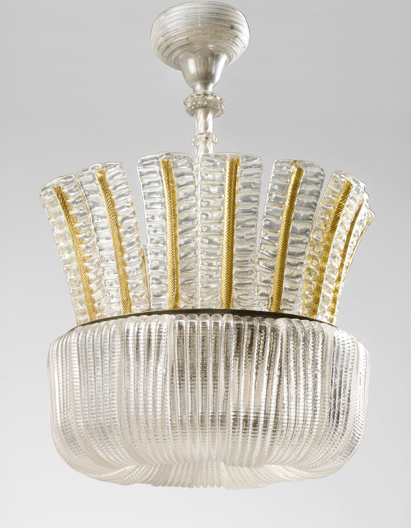 Ercole Barovier (Murano 1889 - Venezia 1974) (Attributed)  Suspension lamp. Execution by Barovier & (1 of 3)