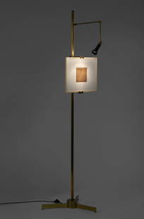 Angelo Lelii (Ancona 1915 - Monza 1987) Floor lamp with frame stand model "12377S Cavalletto".: Angelo Lelii (Ancona 1915 - Monza 1987) Floor lamp with frame stand model "12377S Cavalletto". Produced by Arredoluce, Monza, 1968ca. (h 207 cm.) (slight defects and minor losses) Provenance Private c