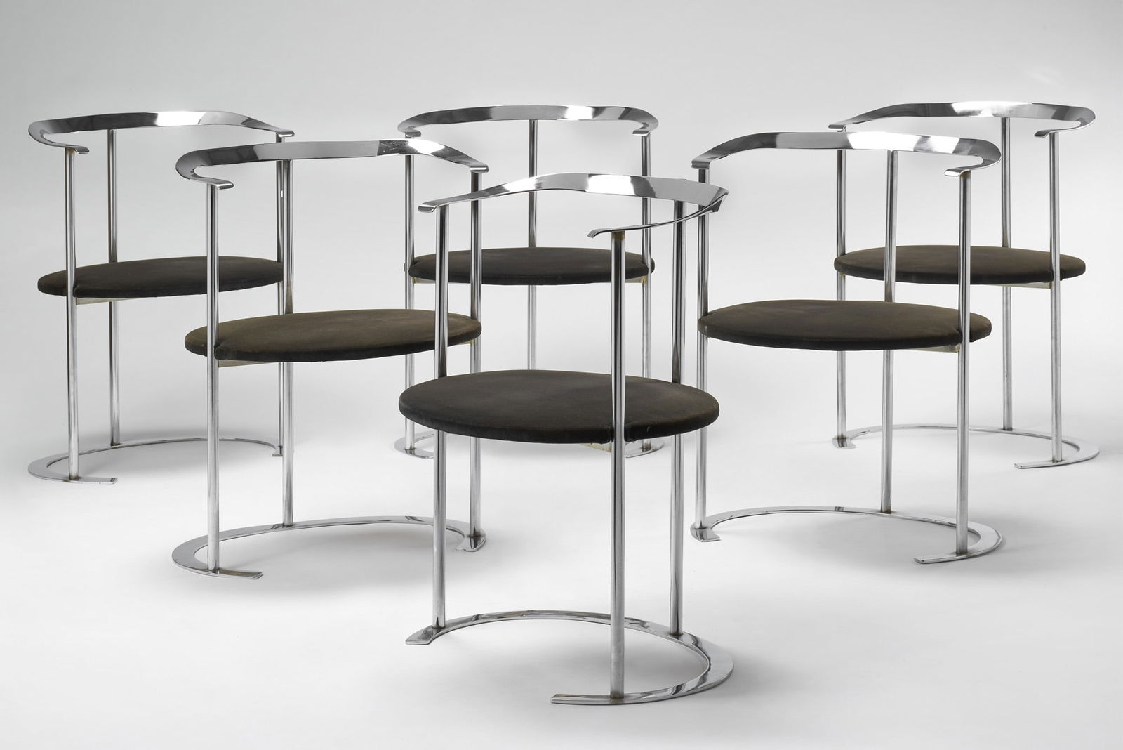 Luigi Caccia Dominioni (Milano 1913 - 2016) Six small armchairs model "P4 Catilina". Produced by (1 of 3)