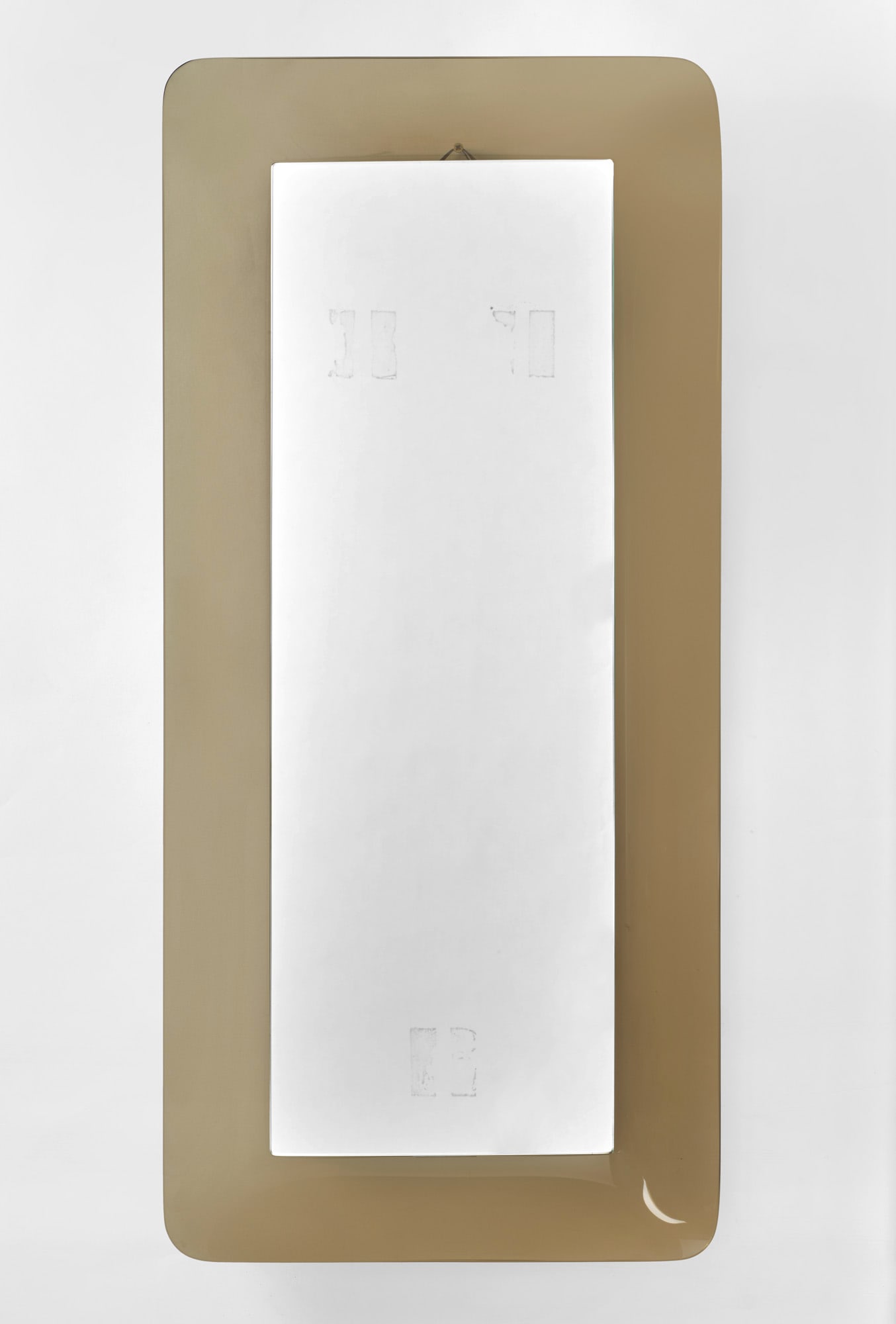 Fontana Arte  Mirror model "2273". Milan, 1970s. Curved amber crystal frame. Accompanied by assembly (1 of 1)