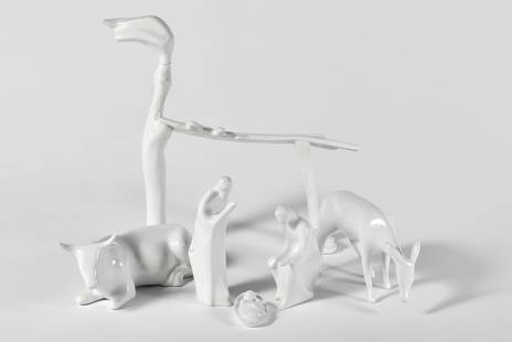Antonia Campi (Sondrio 1921 - Savona 2019) Nativity scene. Manufacture of Società Ceramica Italiana: Antonia Campi (Sondrio 1921 - Savona 2019) Nativity scene. Manufacture of Società Ceramica Italiana - Lavenia, Laveno, 1953/55ca. Majolica earthenware. Some pieces marked in green or black under the