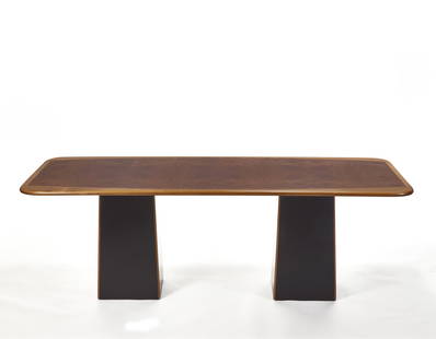 Afra Scarpa (1937-2011) e Tobia Scarpa (1935) (Attributed) * Table of the series "Artona".: Afra Scarpa (1937-2011) e Tobia Scarpa (1935) (Attributed) * Table of the series "Artona". Produced by Maxalto, Italy, 1975ca. Base in black lacquered wood and aluminium, rectangular top in plywood of