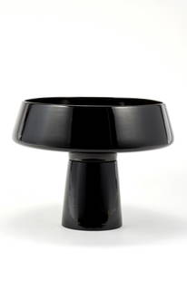 Angelo Mangiarotti (Milano 1921 - 2012) Flower planter model "Antera". Produced by Skipper, Italy,: Angelo Mangiarotti (Milano 1921 - 2012) Flower planter model "Antera". Produced by Skipper, Italy, 1980s/1990s. Black glazed ceramic. (h 35.5 cm.; d 46 cm.) Provenance Ambroset Collection, Alessandria