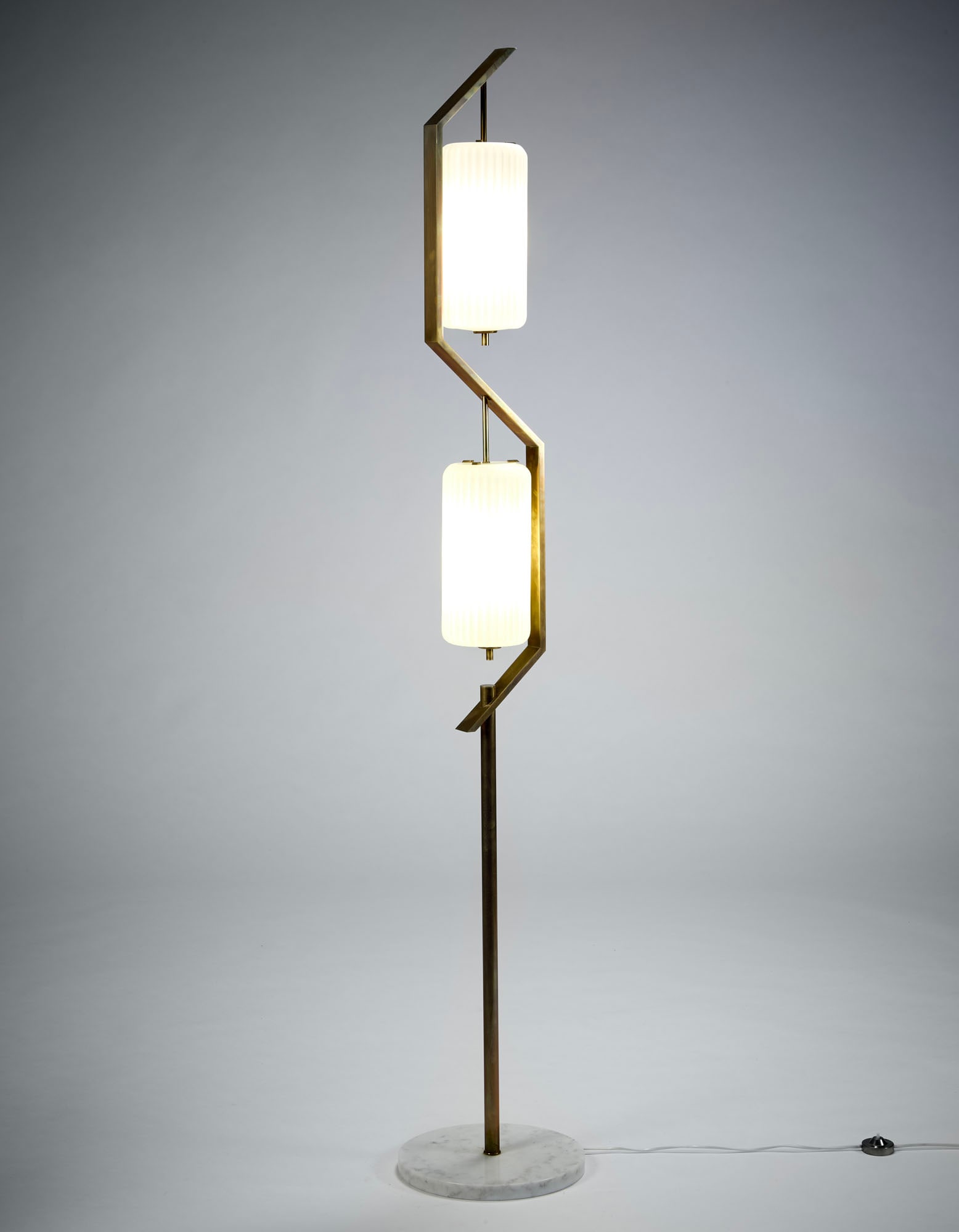 Angelo Lelii (Ancona 1915 - Monza 1987) Floor lamp with three light elements. Produced by (1 of 3)