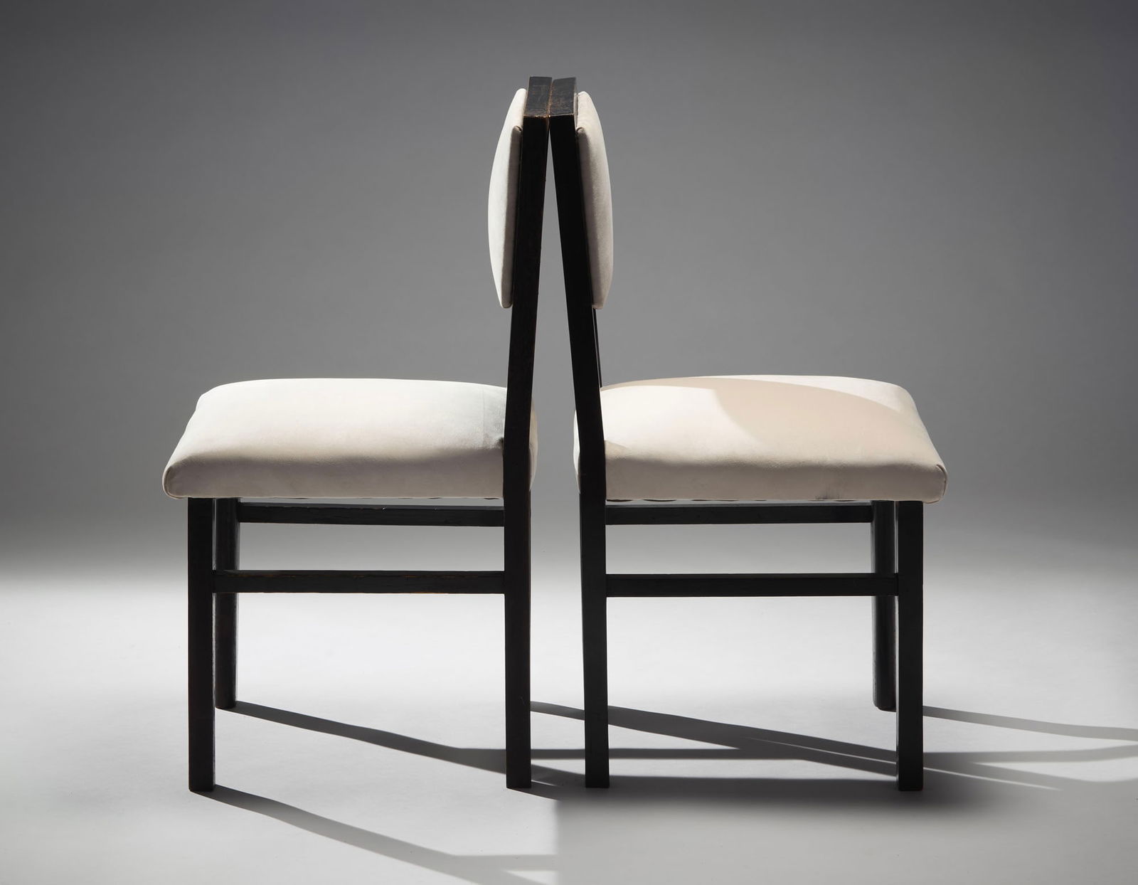 Pair of rationalist chairs in black lacquered solid (1 of 4)