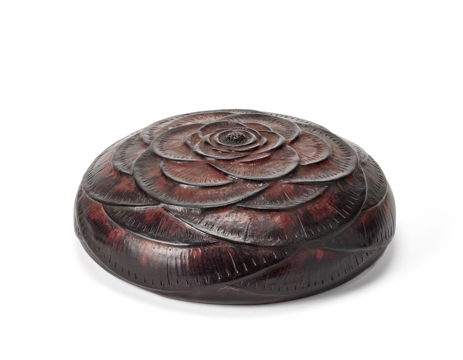 Gabriel Argy Rousseau (Meslay-le-Vidame 1885 - Parigi 1953) Red glass lampshade depicting a (1 of 1)