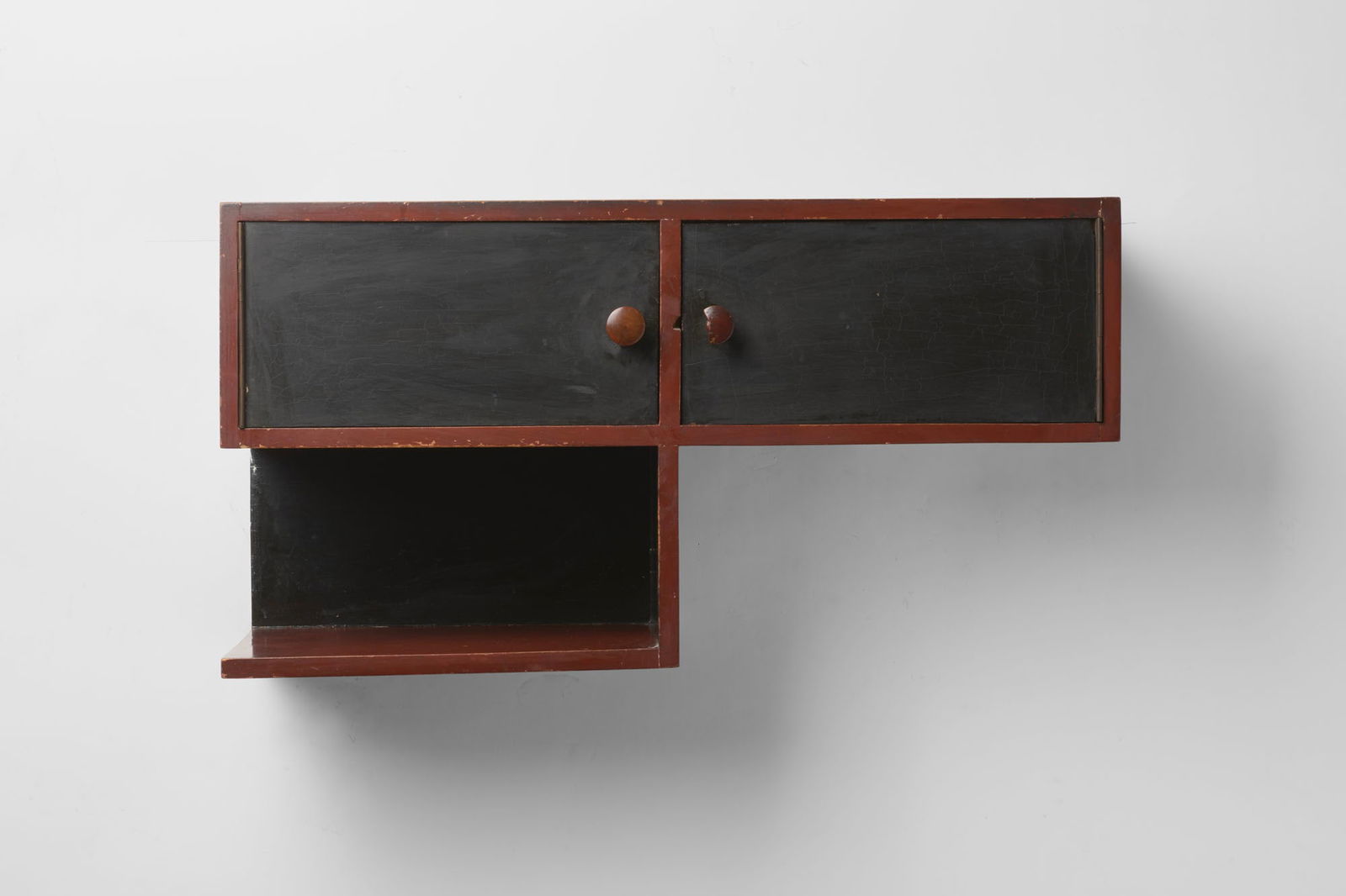 Rationalist wall-mounted console table in ebonised (1 of 2)