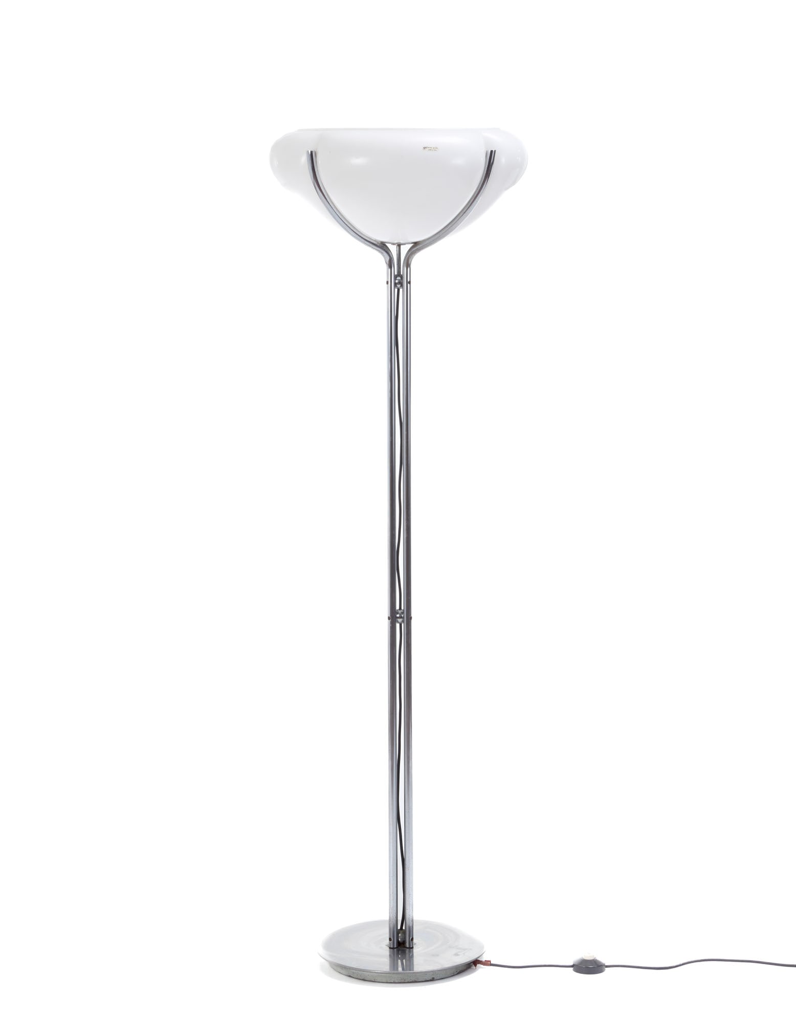 Harvey Guzzini  Floor lamp model "Quadrifoglio". Italy, 1974. Aluminium, chrome-plated metal, white (1 of 1)