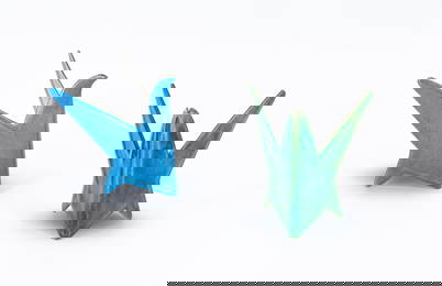 Gio Ponti (1891-1979) e Paolo De Poli (1905 -1966)  Two enamelled copper sculptures depicting doves.