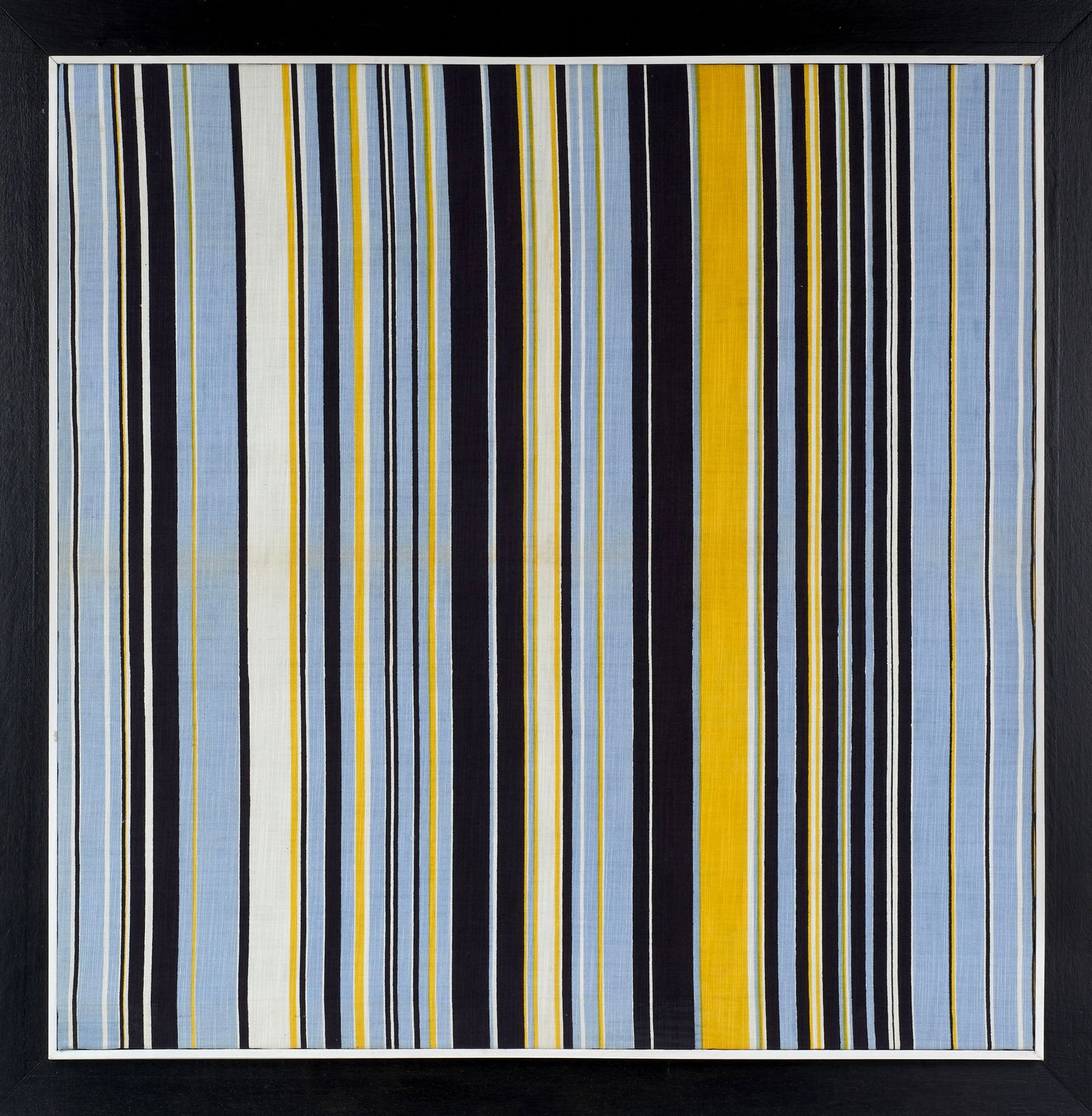 Gio Ponti (Milano 1891 - 1979) Blue, white, yellow and light blue striped fabric. Manufacture of (1 of 1)