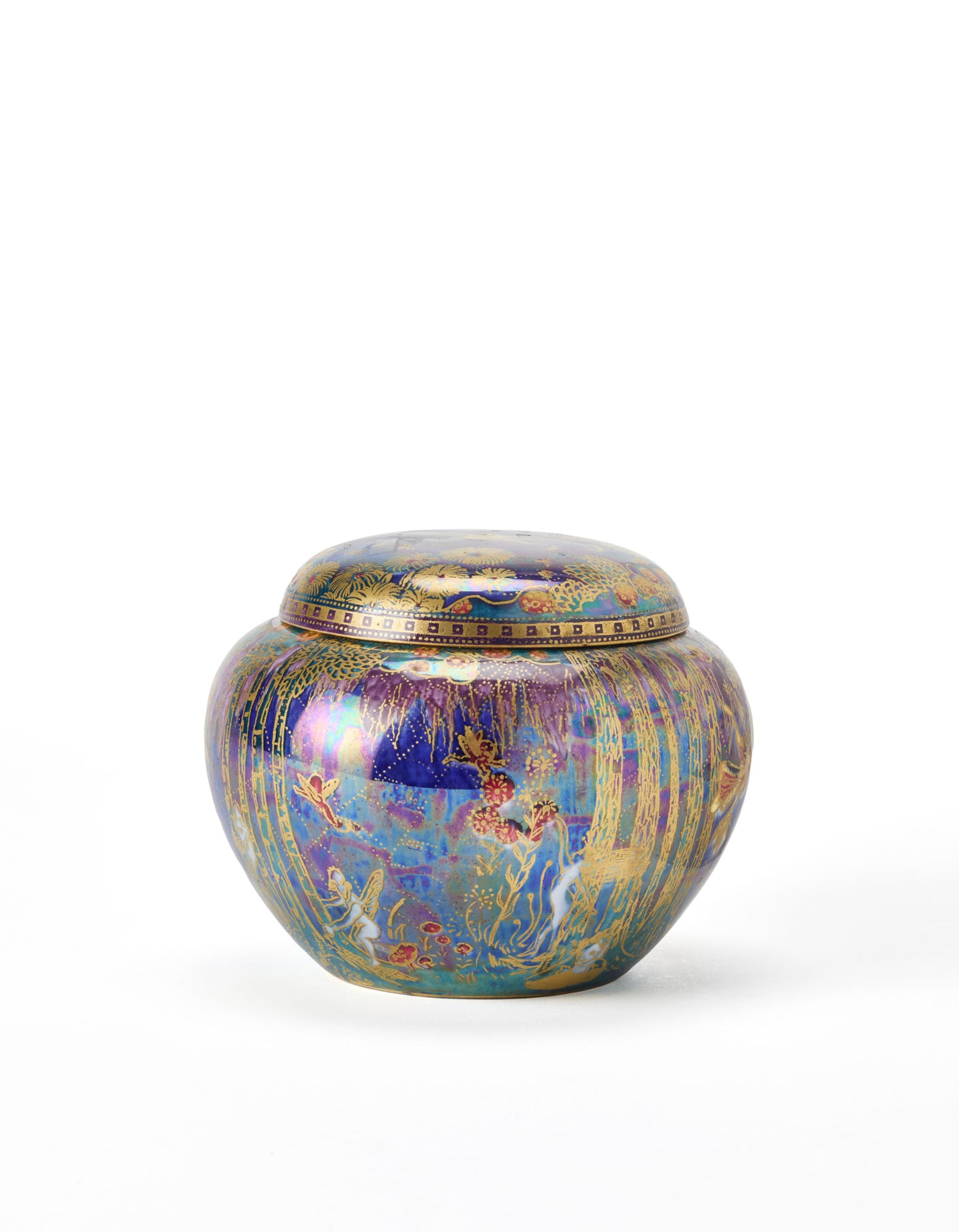 Daisy Makeig-Jones (Wath-upon-Dearne 1881 - 1945) "Malfrey Pot" Polychrome porcelain box with lustre (1 of 1)