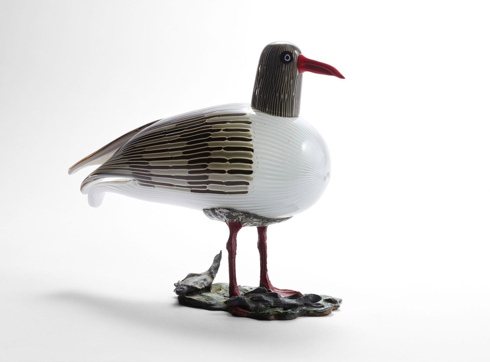 Toni Zuccheri (San Vito al Tagliamento 1936 - 2008) "Gabbiano" Grey glass seagull sculpture of the (1 of 1)
