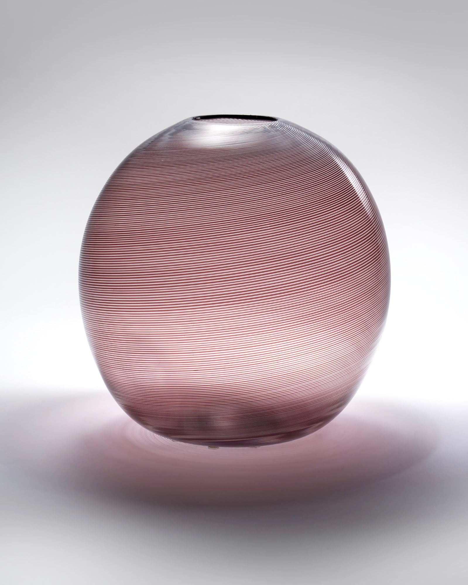 Venini Globular vase model "602.5 catalogo verde". Murano, 1969ca. Designed by Carlo Scarpa. Clear (1 of 2)