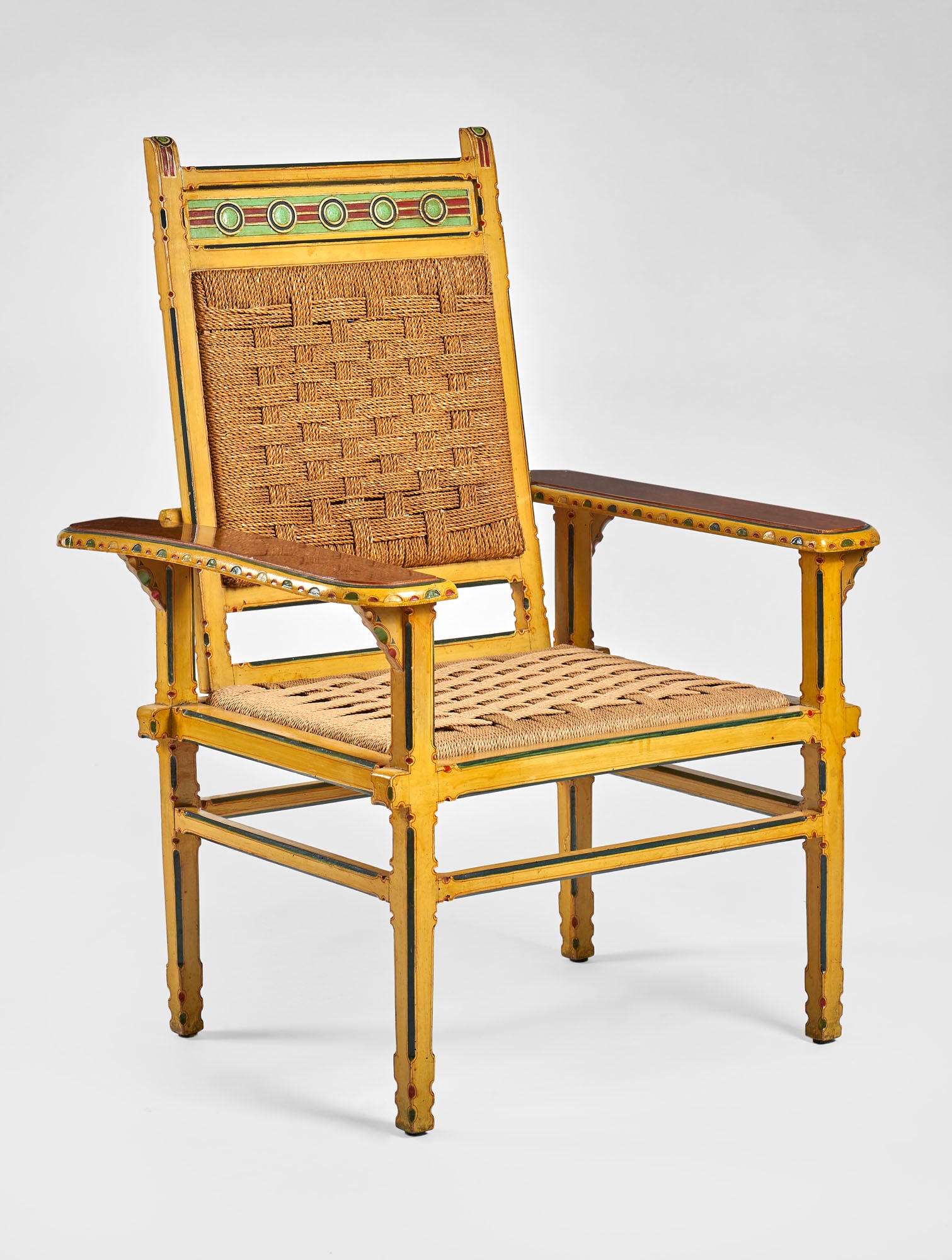 Ernesto Basile (1857 0 - 1932) Reclining armchair of the series "Carretto siciliano". Execution by (1 of 4)