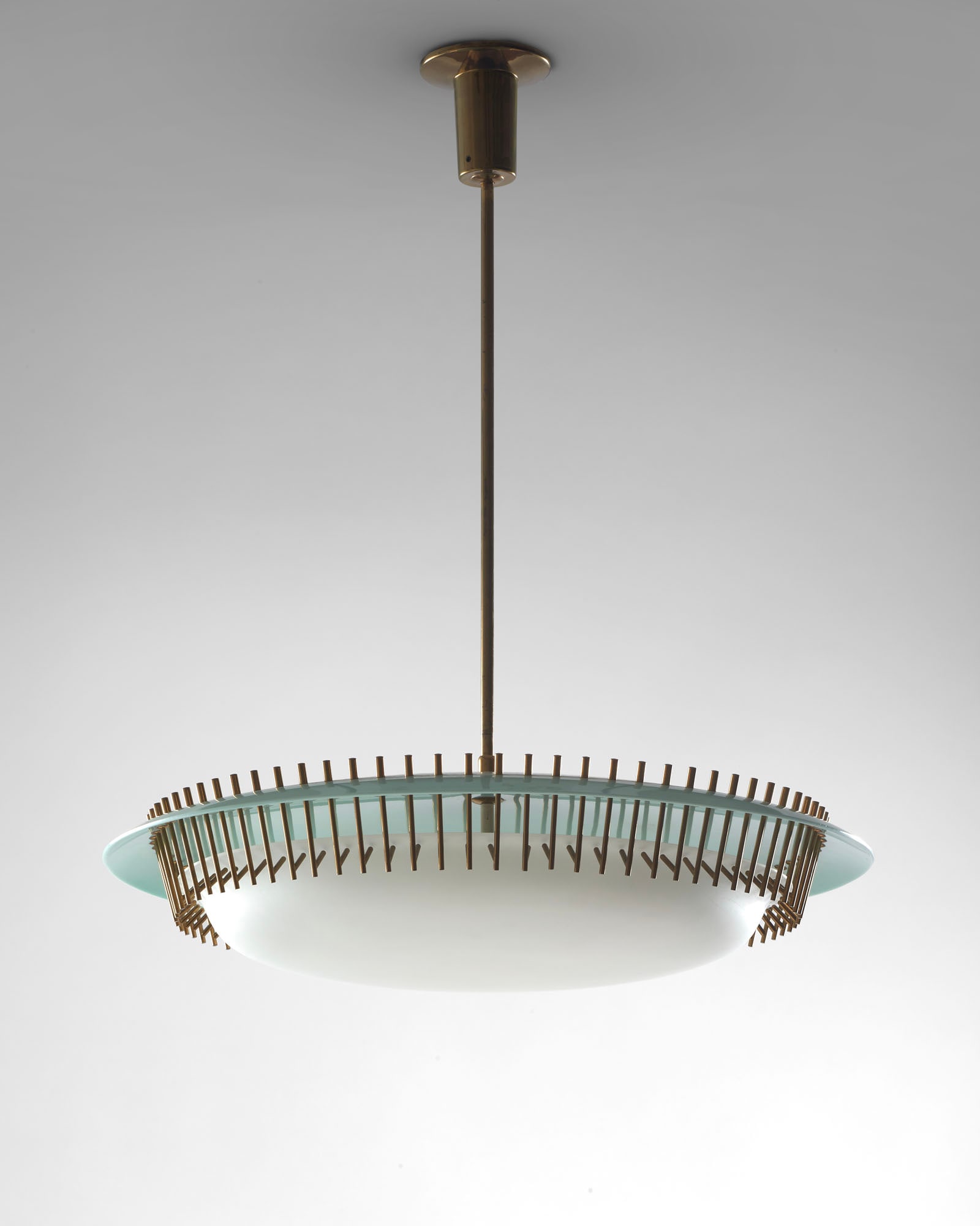 Angelo Lelii (Ancona 1915 - Monza 1987) Suspension lamp model "12697". Produced by Arredoluce, (1 of 3)