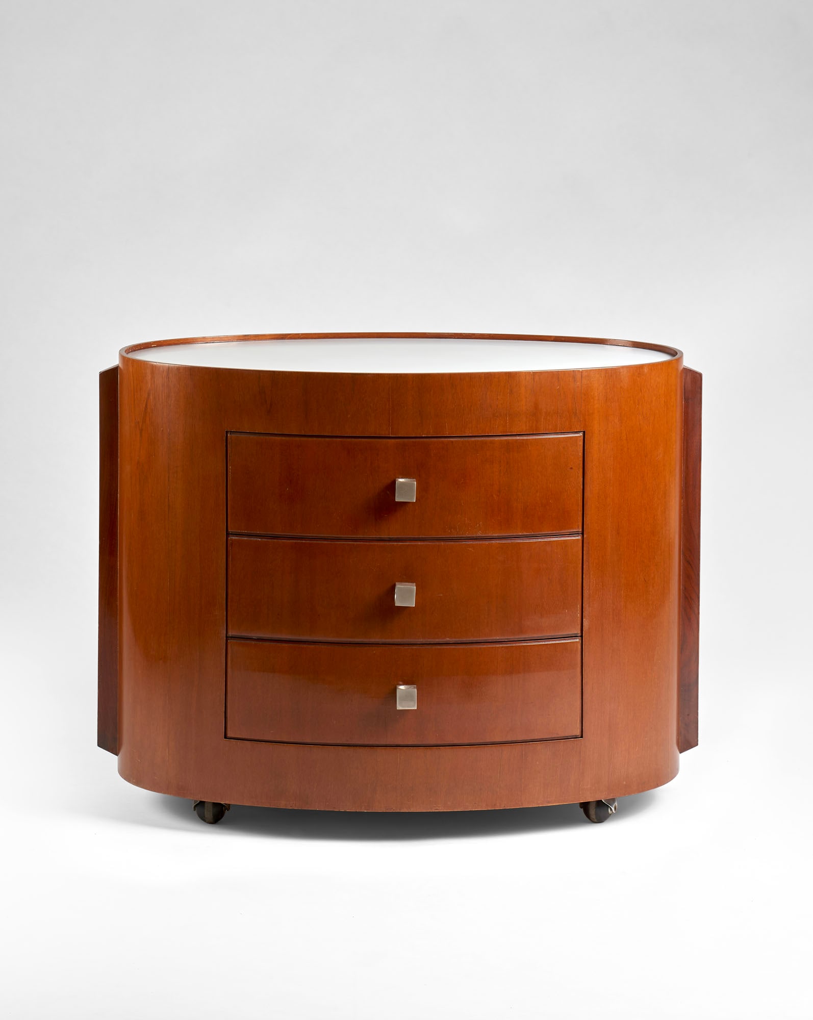Ico Parisi (Palermo 1916 - Como 1996) Oval-shaped chest of drawers. Produced by Fratelli Longhi, (1 of 2)