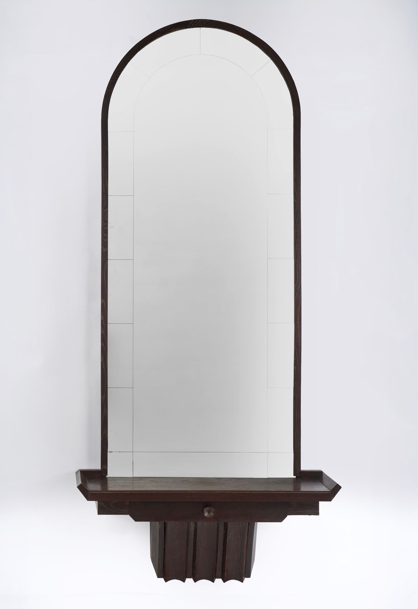 Pier Luigi Colli (Torino 1895 - 1968) Wall-mounted console with mirror. Turin, 1930s. Solid and (1 of 1)