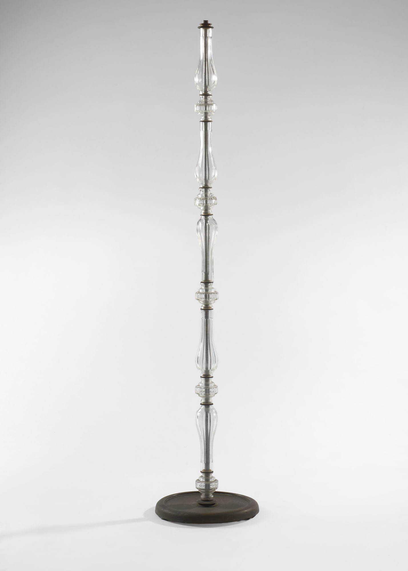 Manifattura di Murano Floor lamp. 1930s/1940s. Stem with crystal glass baluster elements, base (1 of 1)