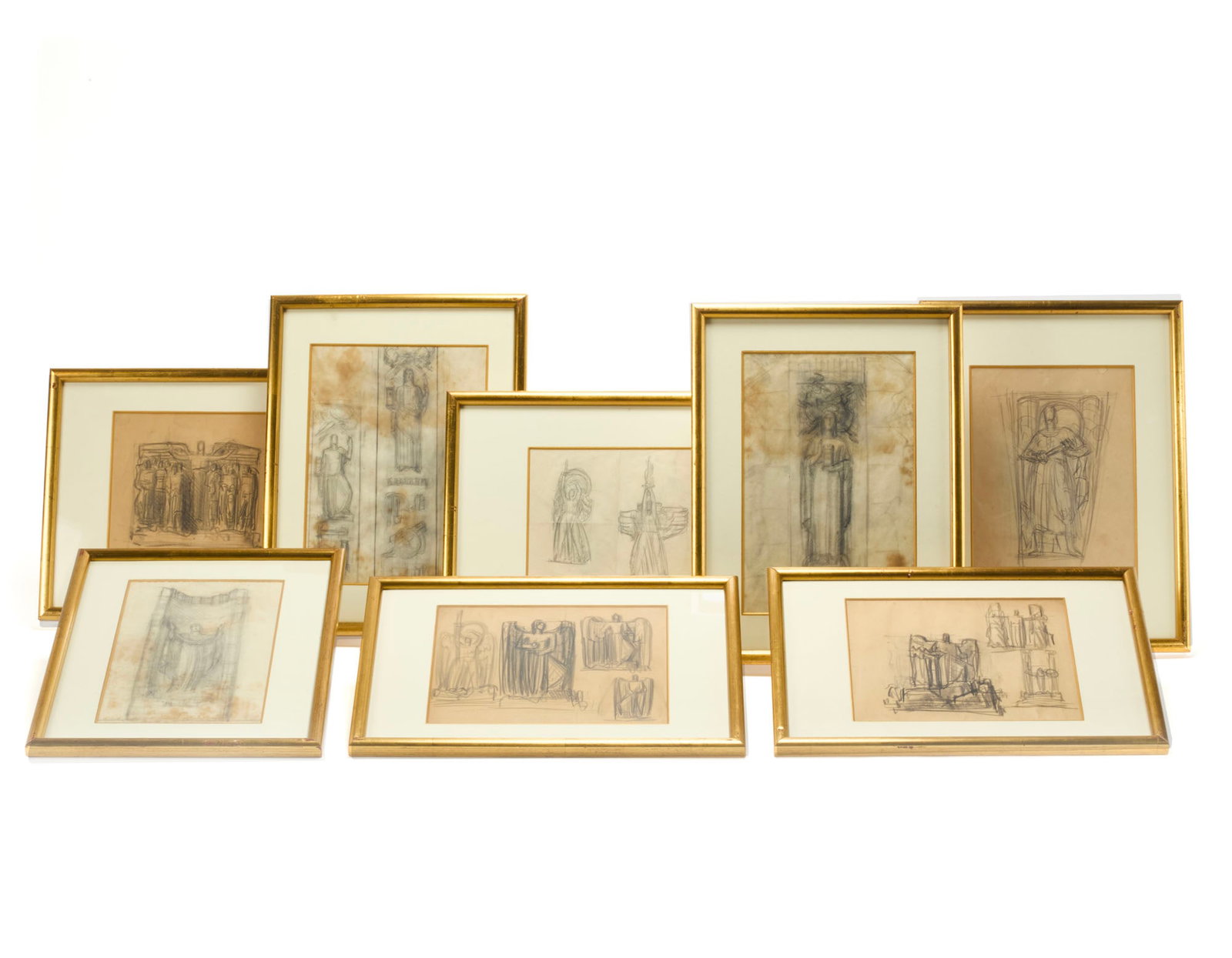 Silvio Zaniboni (Padova 1896 - Rovereto 1980) Lot of eight drawings and preparatory sketches for (1 of 1)