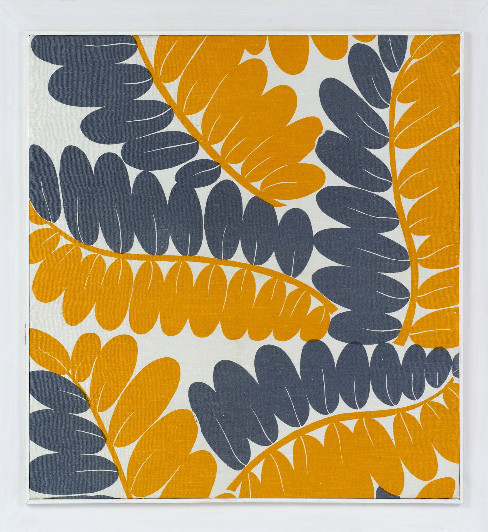 Gio Ponti (Milano 1891 - 1979) Fabric printed with blue and yellow plant racemes on a white (1 of 1)