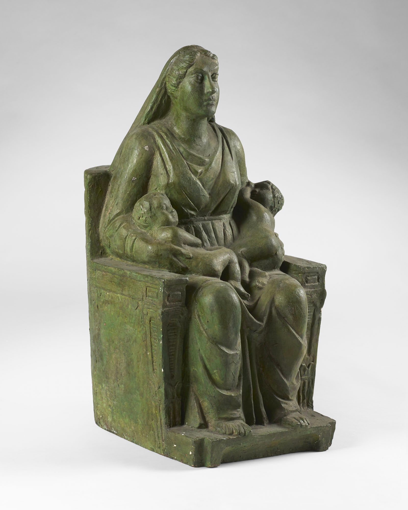 Green patinated papier-mâché sculpture created for a film set. Rome, 1930s/1940s. Bearing the (1 of 1)
