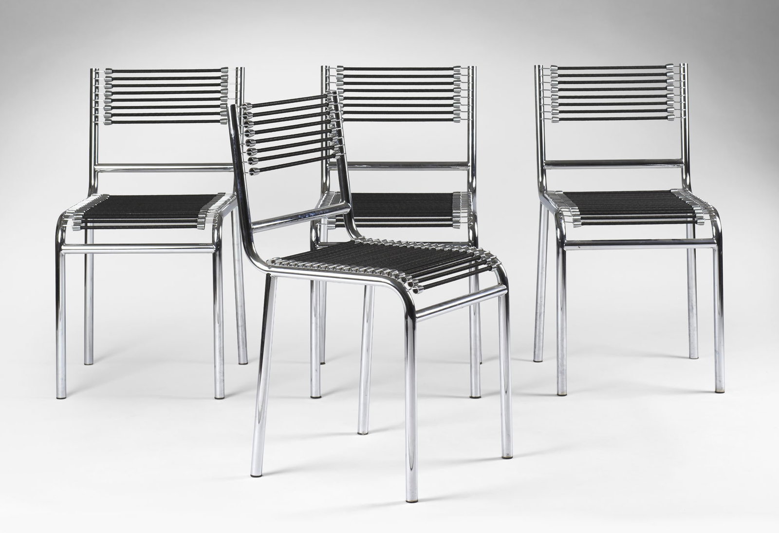 René Herbst (Parigi 1891 - 1982) Four chairs from the "Sandows" series model "101". Produced by (1 of 1)